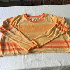 WE the Free/ Free People Oversized Long Sleeve Striped Crop Top Size S